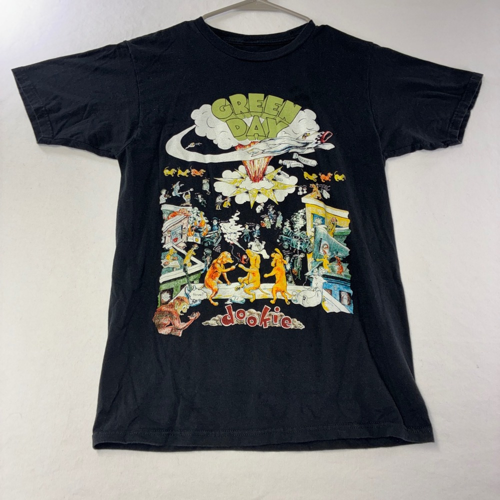 506 Punk Green Day T-Shirt S Black Dookie Album Graphic Tee